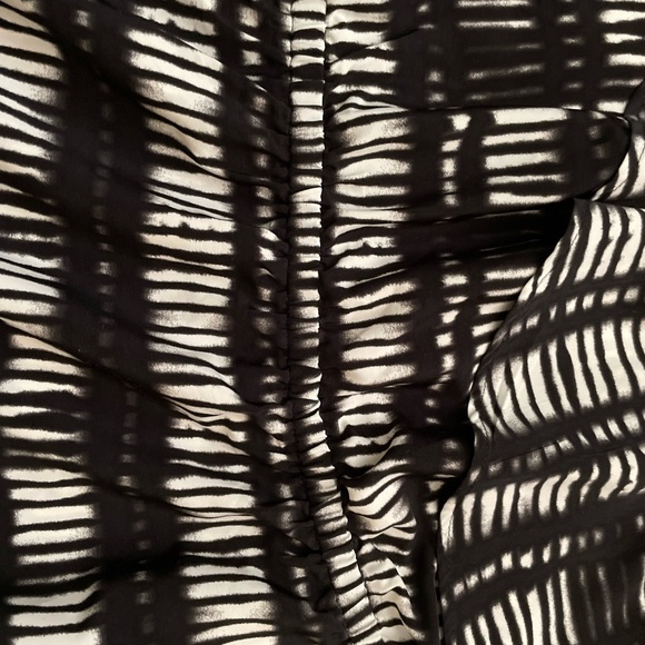 Express Black & White dress; one shoulder w/ strap; ruffle top; striped pattern - Picture 7 of 8